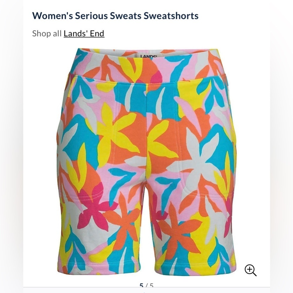 Serious Sweats Floral Shorts by Lands End
